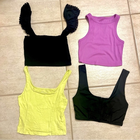 AERIE - BUNDLE 4 - cropped baby tank trendy cute tops women size XS - Picture 1 of 13
